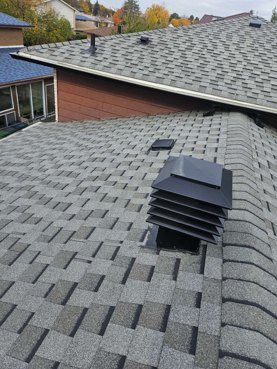 Finished roof with vents